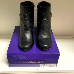Madden Girl Plazzaw Black Booties,  size 8.5